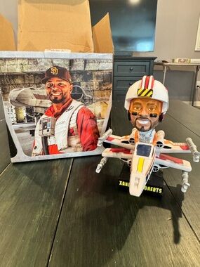 San Diego Padres Xander Bogaerts Star Wars X-Wing fighter bobblehead with lights